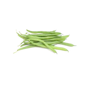 Fresh green beans, crisp tender pods, 250g pack isolated on white background