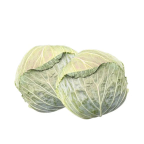 Fresh light green cabbage, crisp lighter cabbage heads, 3kg pack isolated on white background