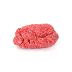 Fresh ground beef grade A, premium minced beef, 500g pack isolated on white background