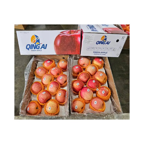 Honey Fuji Apple Qing Ai Brand White Bird Box Size 24