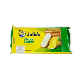 Lemon cream sandwich crackers, citrus-flavored biscuit snack, 22g x 5 packs isolated on white background