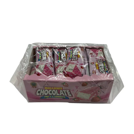 Mallows มาร์ชเมลโล่เคลือบสตรอเบอร์รี่ 10 กรัม x 24 ชิ้น
