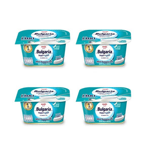 Meiji Bulgaria yogurt mild, lightly sweet cultured yogurt, 110g x 4 cups isolated on white background