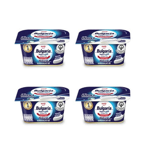 Meiji Bulgaria yogurt natural, classic cultured yogurt, 110g x 4 cups isolated on white background
