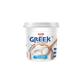 Meiji Greek style yogurt natural, thick creamy yogurt, 500ml tub isolated on white background