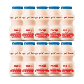 Meiji Paigen probiotic yogurt drink natural flavor, cultured probiotic drink, 80g x 10 bottles isolated on white background