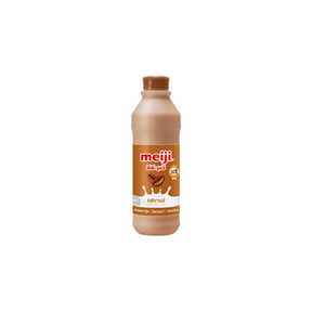 Meiji pasteurized coffee flavored milk, smooth coffee dairy drink, 830ml bottle isolated on white background