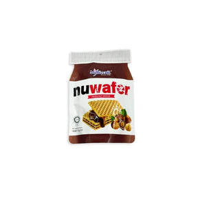 Nougat chocolate hazelnut wafer bag on a white background