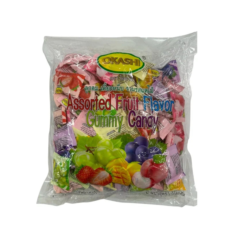 Okashi Assorted Fruit Chewy Candy (1000g Bag)