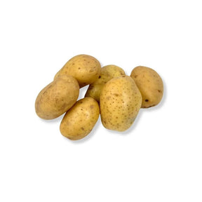 Fresh large potatoes size L, firm potatoes sold per kg isolated on white background