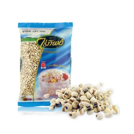 Raitip job’s tears grains, dried coix seeds, 500g pack isolated on white background