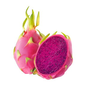 Red-flesh dragon fruit on a white background