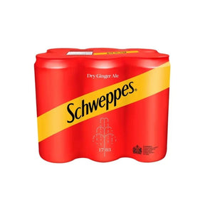 Schweppes dry ginger ale bottle on a white background