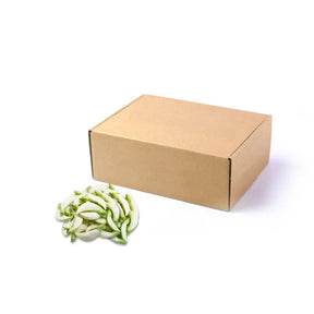 Fresh white sesbania flowers, edible white blossoms, 5kg bulk pack isolated on white background