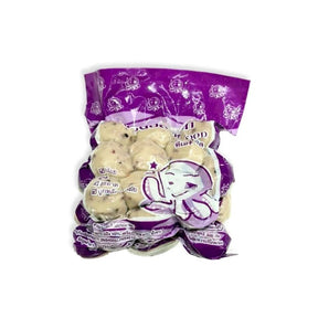 Squid fish balls, chewy fish balls with squid flavor, 500g pack isolated on white background