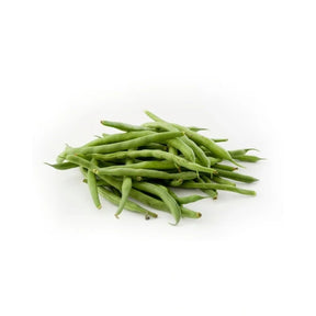 Fresh string beans, long green beans sold per kg isolated on white background