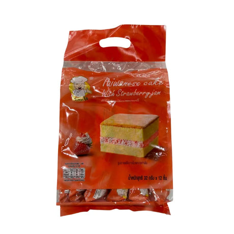 Taiwanese Egg Cake with Strawberry Jam Filling (32g x 12 Packs)