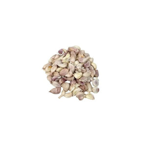 Fresh Thai garlic whole cloves small size, separated garlic cloves, 500g pack isolated on white background
