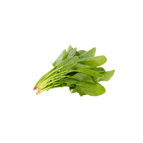 Fresh Thai spinach, tender leafy greens, 250g pack isolated on white background