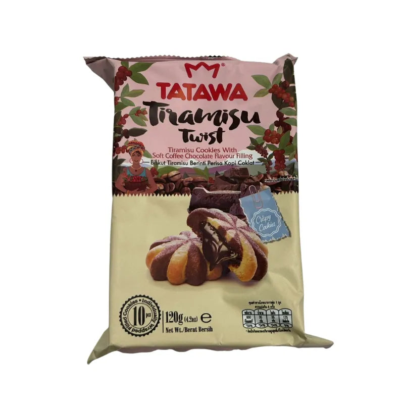 Tiramisu Cookie with Coffee & Chocolate Cream Filling (Tatawa Brand) 120g Pack