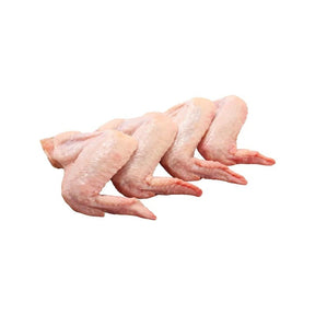 Fresh whole chicken wings, raw chicken wings, 500g pack isolated on white background