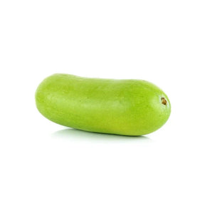Fresh young winter melon, tender pale green gourd, 2.5–3kg piece isolated on white background