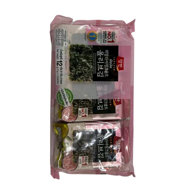 Yangban Seaweed with Olive & Canola Oil and Himalayan Salt (4g x 3 Packs)