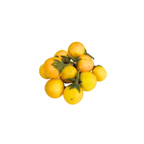Fresh Yellow Eggplant 250g pack on white background — small round yellow eggplants perfect for Thai curries and stir-fries.