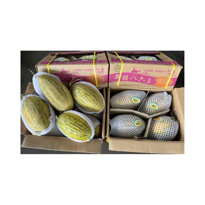 Yellow Melon Pink-Brown Box (4 Fruits per 13kg Box)