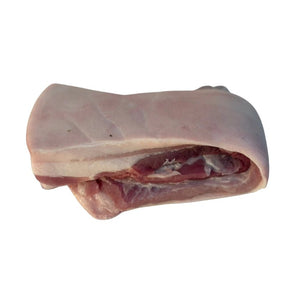 Fresh pork belly on a white background