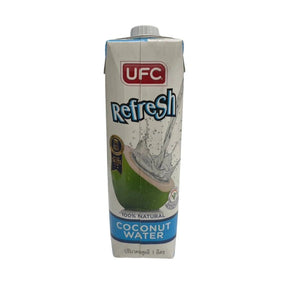UFC 100% coconut water carton on a white background